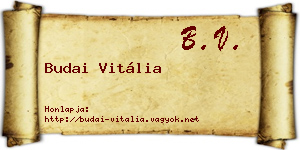 Budai Vitália névjegykártya